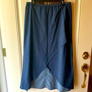 Long denim skirt